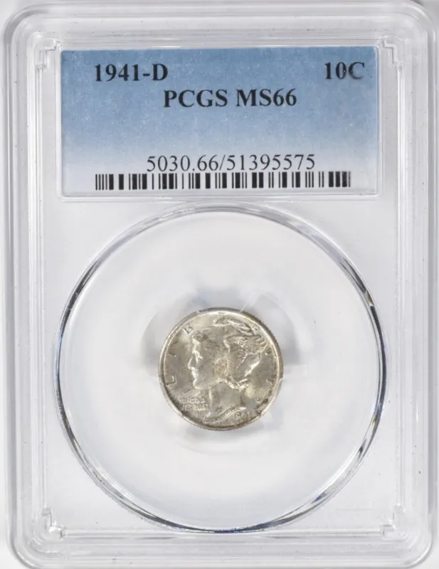 1941-D Mercury Dime MS66 PCGS from auction in Ottawa, Ohio