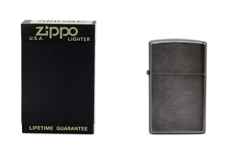 1992 Zippo Regular Black Ice Chrome Lighter from auction in Ottawa, Ohio