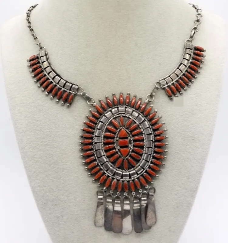 Native American 925 Coral Necklace from auction in Ottawa, Ohio