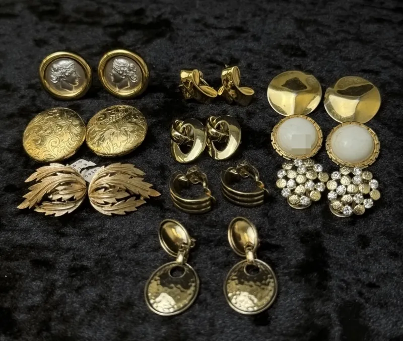 Gold-Tone Clip-On Earrings, 10 Sets from auction in Ottawa, Ohio