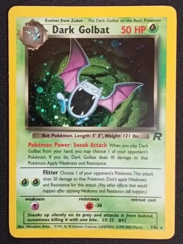 Dark Golbat (7/82) Holo Card Rocket Set from auction in Ottawa, Ohio
