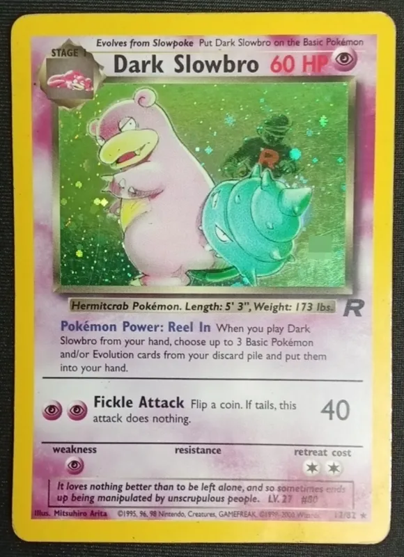 Dark Slowbro Holo card from the Team Rocket set from auction in Ottawa, Ohio
