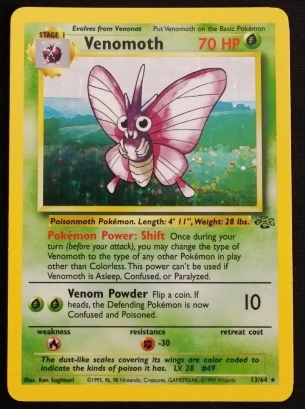 Venomoth #13 Card Jungle Set from auction in Ottawa, Ohio