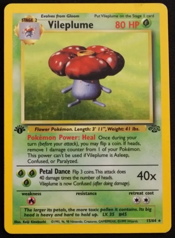 1999 Holo Vileplume Jungle Set 1st Edition from auction in Ottawa, Ohio