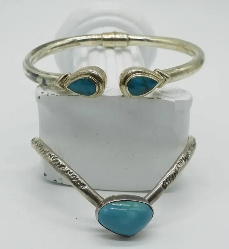 Sterling Turquoise Cuff Bracelets from auction in Ottawa, Ohio