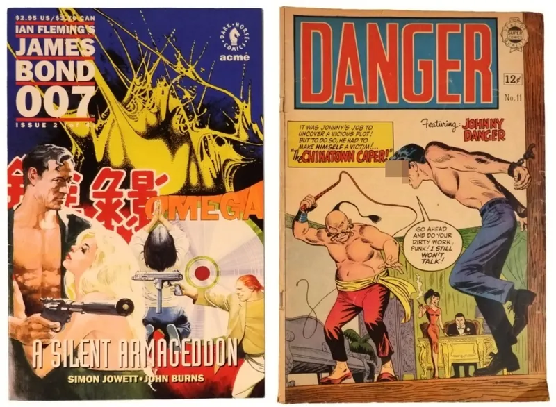 Johnny Danger vs James Bond (2) Comic Lot from auction in Ottawa, Ohio