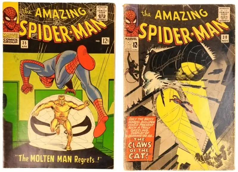 1965 #30 & 1966 #35 Spider-Man from auction in Ottawa, Ohio