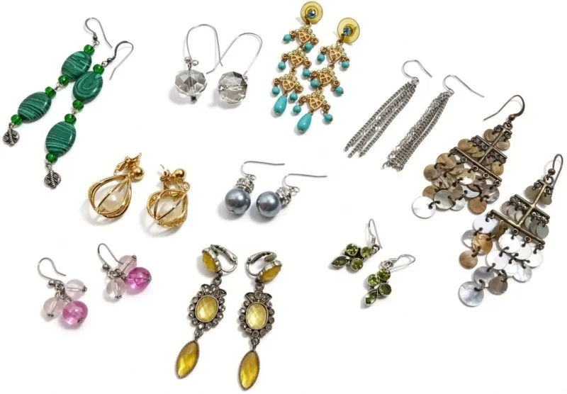 10 Pair of Pierced Dangle Earrings from auction in Ottawa, Ohio