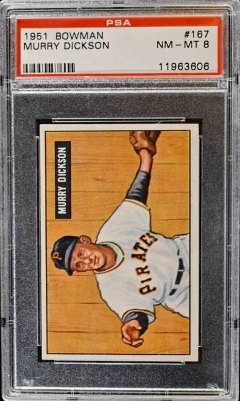 1951 Bowman #167 Murray Dickson PSA 8 from auction in Ottawa, Ohio