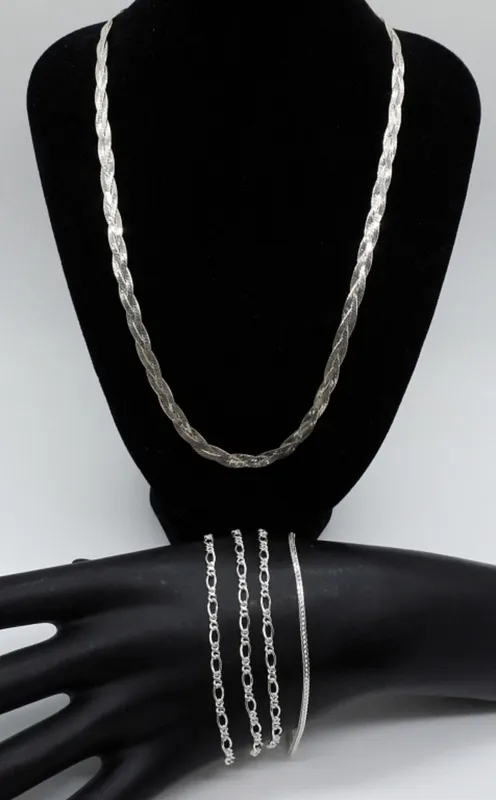 Sterling Silver Bracelet & Necklace Lot from auction in Ottawa, Ohio