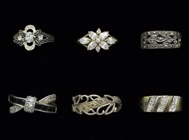 Lot of 6 Sterling Silver Rings from auction in Ottawa, Ohio