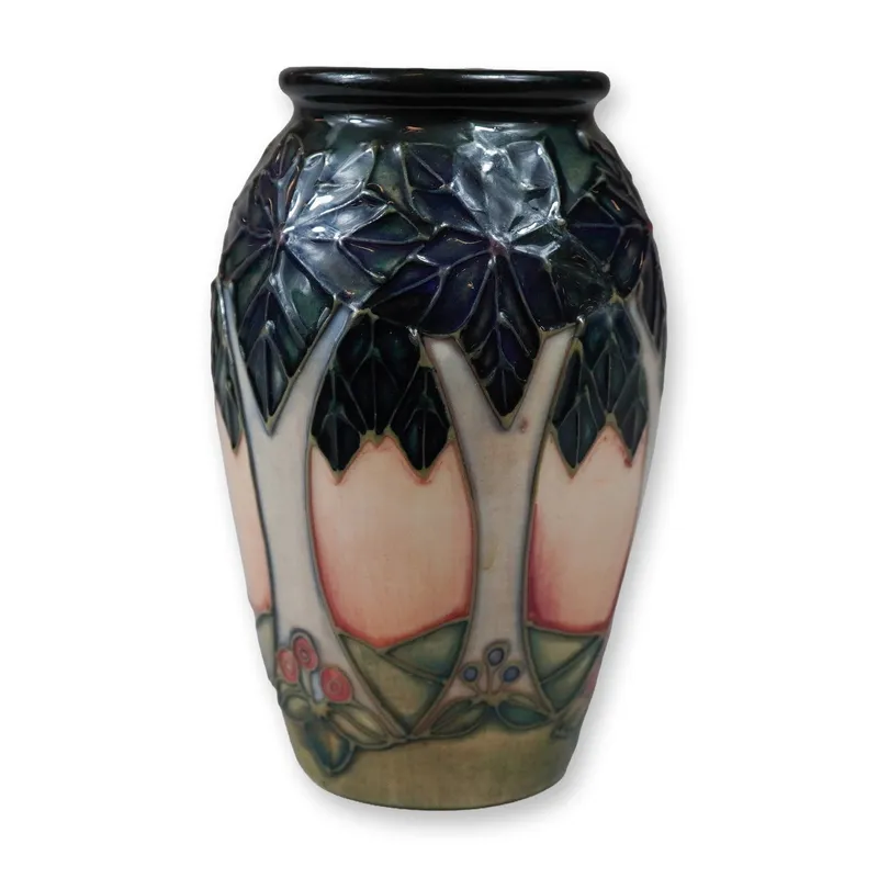 Moorcroft Pottery Small Tree Pattern Earthenware Ovoid Vase from auction in Hollywood, Florida