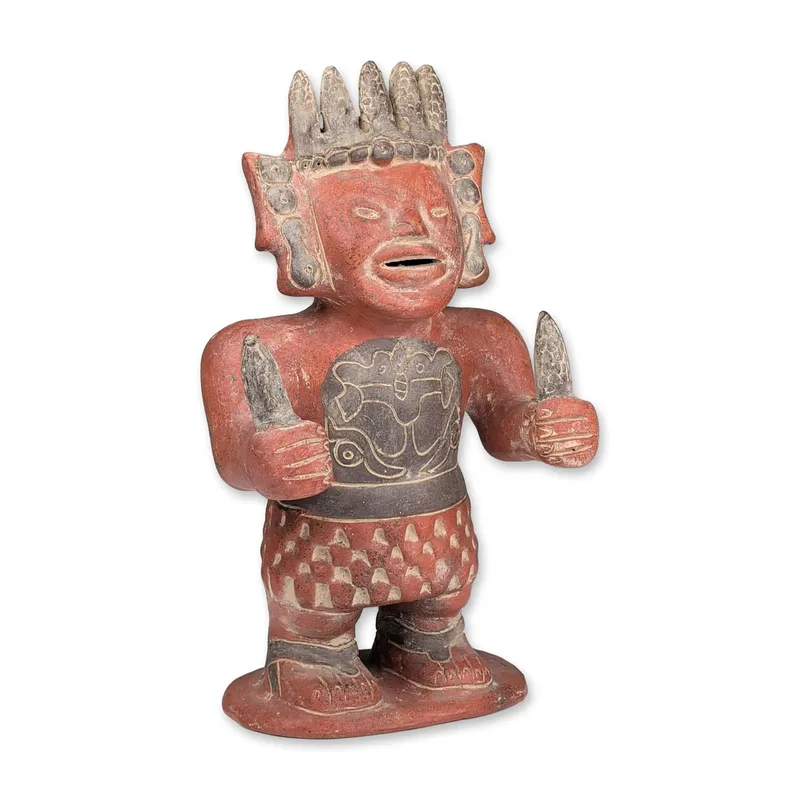 Mexican Terracotta Clay Corn God Sculpture from auction in Hollywood, Florida