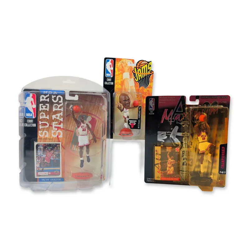 3pc Mattel Michael Jordan Action Figures from auction in Hollywood, Florida