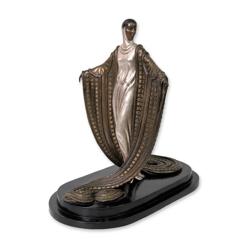Erte (Russian/French, 1892-1990), Art Deco Polychrome Bronze Sculpture, Signed & Numbered from auction in Hollywood, Florida