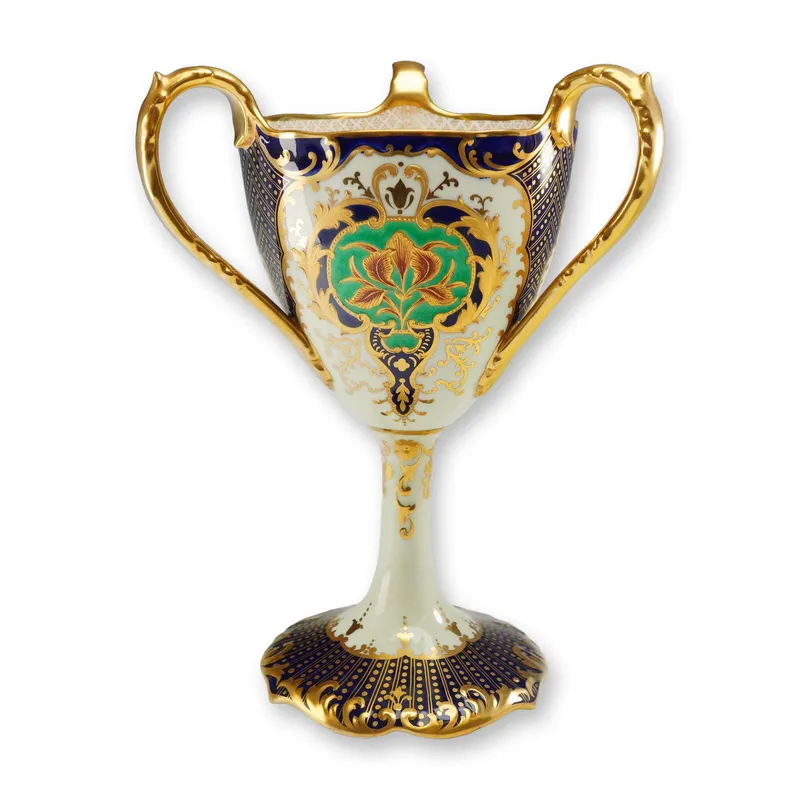 A Wedgwood Bone China Three Handled Pedestal Loving Cup Late 19th Century from auction in Hollywood, Florida
