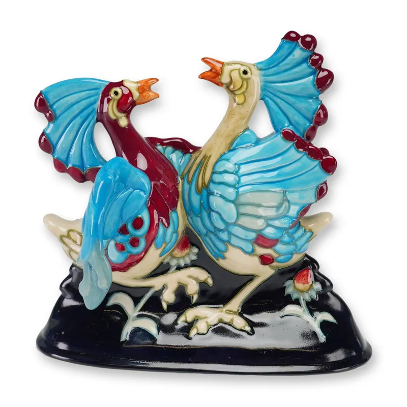Moorcroft Pottery by Kerry Goodwin Figurine, Can Can Birds from auction in Hollywood, Florida