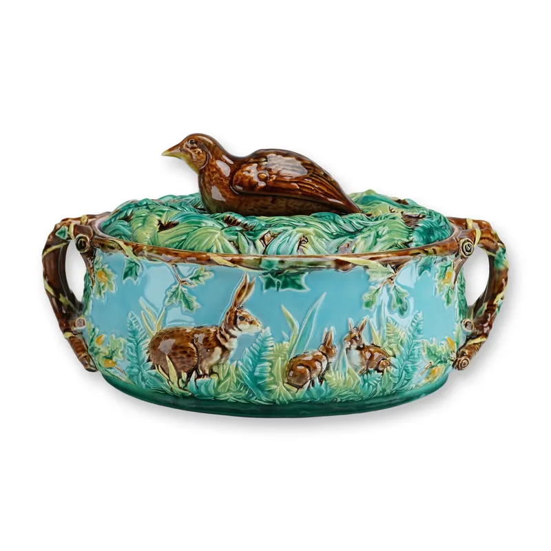 A George Jones Majolica Game Tureen with Cover from auction in Hollywood, Florida