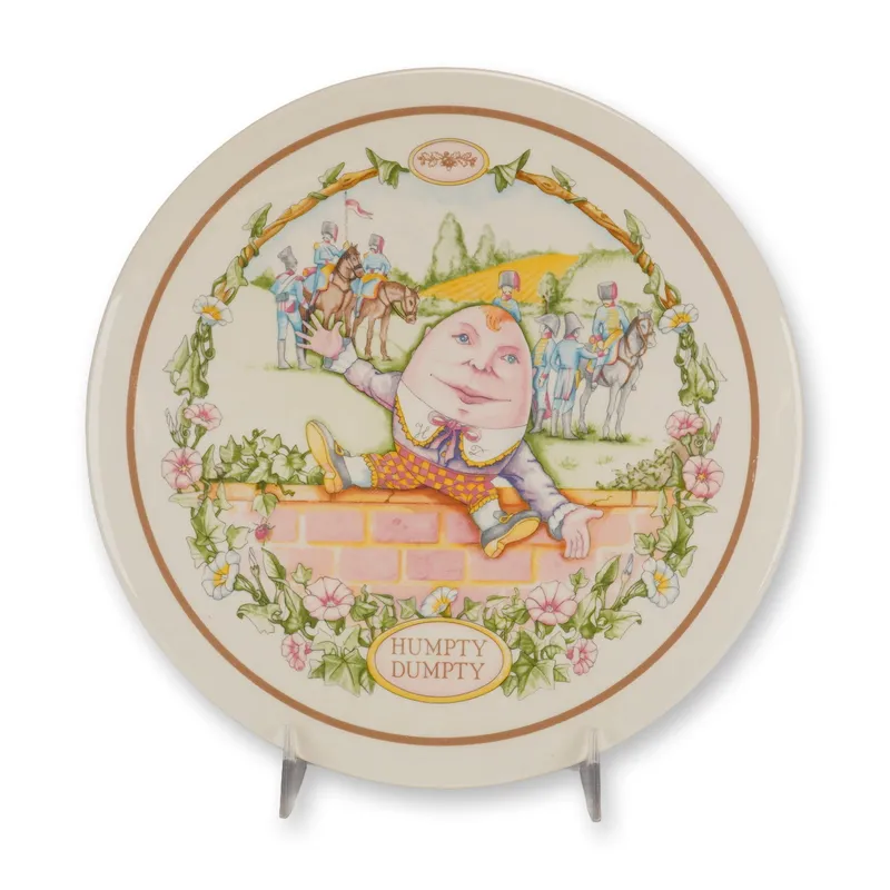 Wedgwood 1987 Nursery Rhymes Humpty Dumpty Porcelain Wall Plaque from auction in Hollywood, Florida