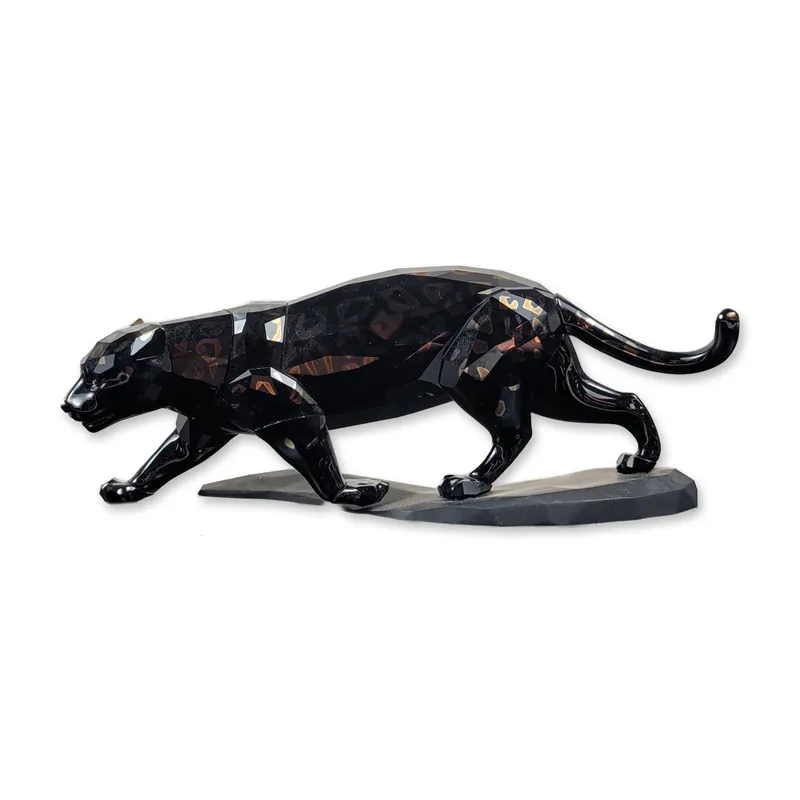 Swarovski Faceted Jaguar Jet Crystal Figurine from auction in Hollywood, Florida