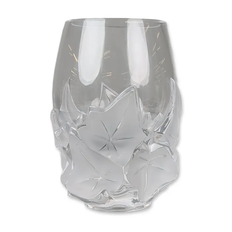 Lalique France Clear and Frosted Vase, Hedera from auction in Hollywood, Florida