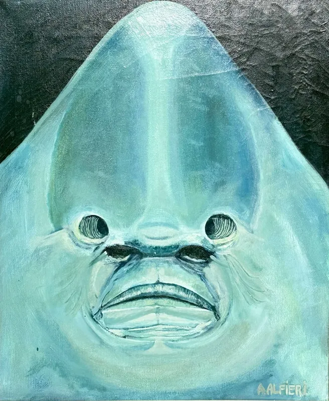 Anthony Alfieri (American, 1926-2017), Oil on Canvas, Guitar Face from auction in Hollywood, Florida