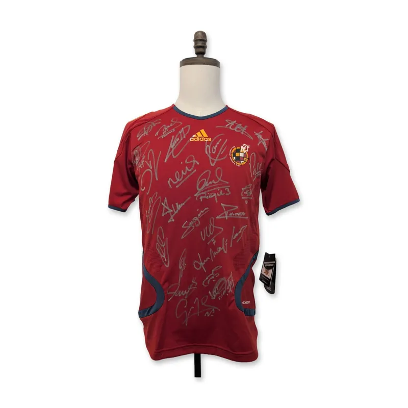 Signed 2010 Spain World Cup Adidas Soccer Jersey from auction in Hollywood, Florida