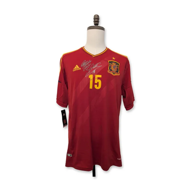 Adidas Sergio Ramos Signed Spain Euro 2012 Soccer Jersey from auction in Hollywood, Florida