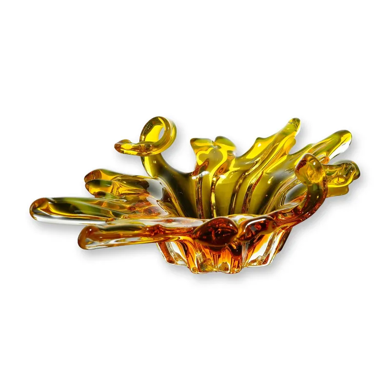 Mid-Century Amber Art Glass Splash Bowl from auction in Hollywood, Florida