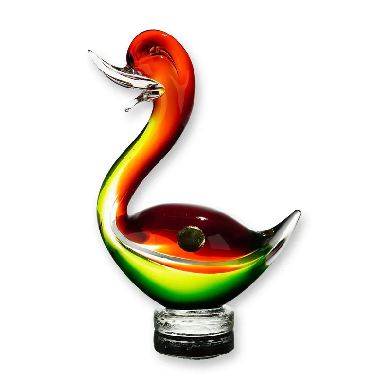 Murano Sommerso Art Glass Swan Figurine from auction in Hollywood, Florida