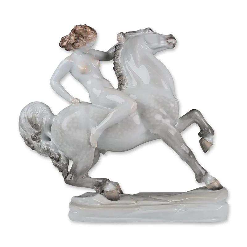 Herend Porcelain Nude Amazon Riding Horse from auction in Hollywood, Florida