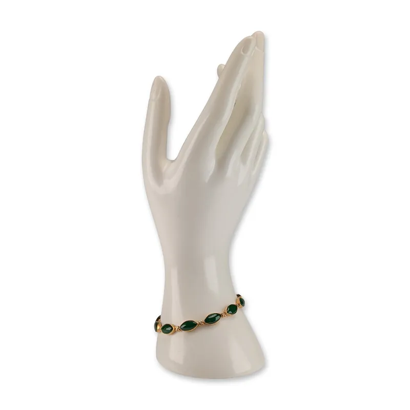 14K Yellow Gold Green Jade and Diamond Bracelet from auction in Hollywood, Florida