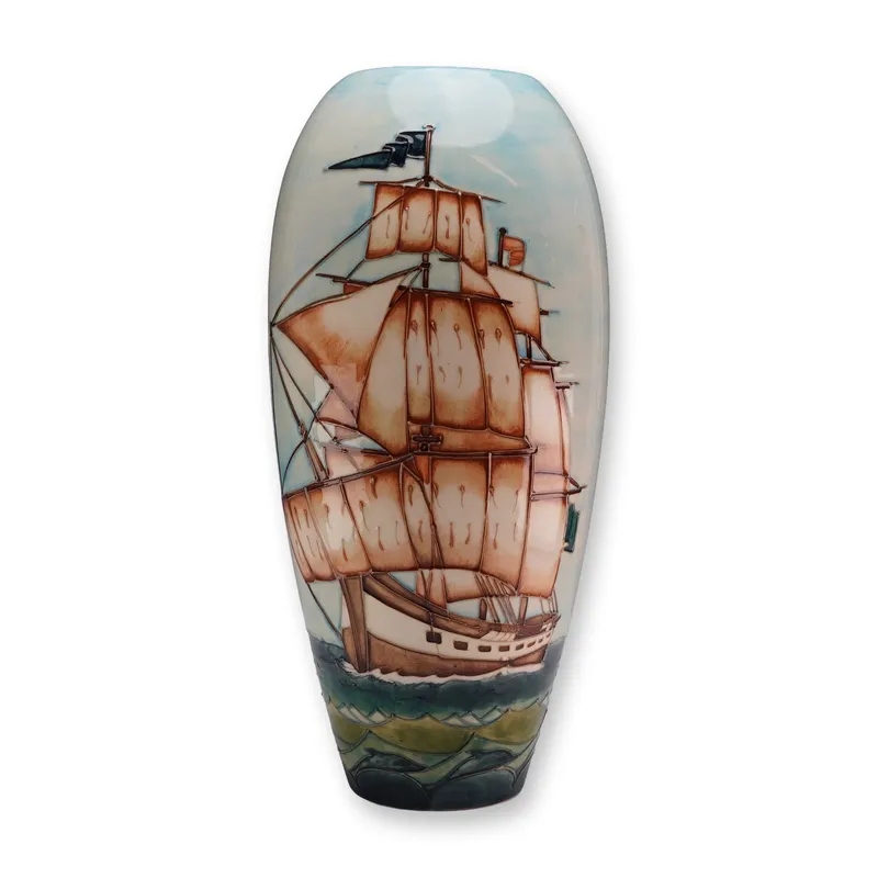Moorcroft Pottery by Sally Tuffin Limited Edition Vase, H.M.S. Sirius from auction in Hollywood, Florida