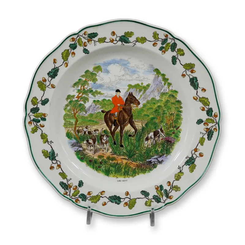 Wedgwood Etruria Meynell Hunt Pattern Plate Lost Scent from auction in Hollywood, Florida