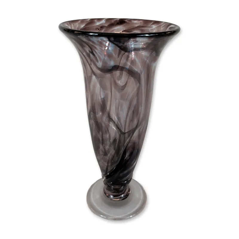 Artist Signed Art Glass Trumpet Vase from auction in Hollywood, Florida