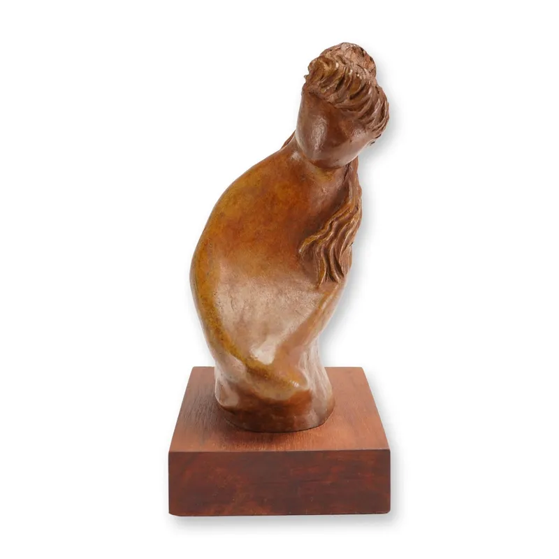 Kenneth Hari Modernist Bronze Sculpture of a Faceless Woman Edition 10/10 from auction in Hollywood, Florida
