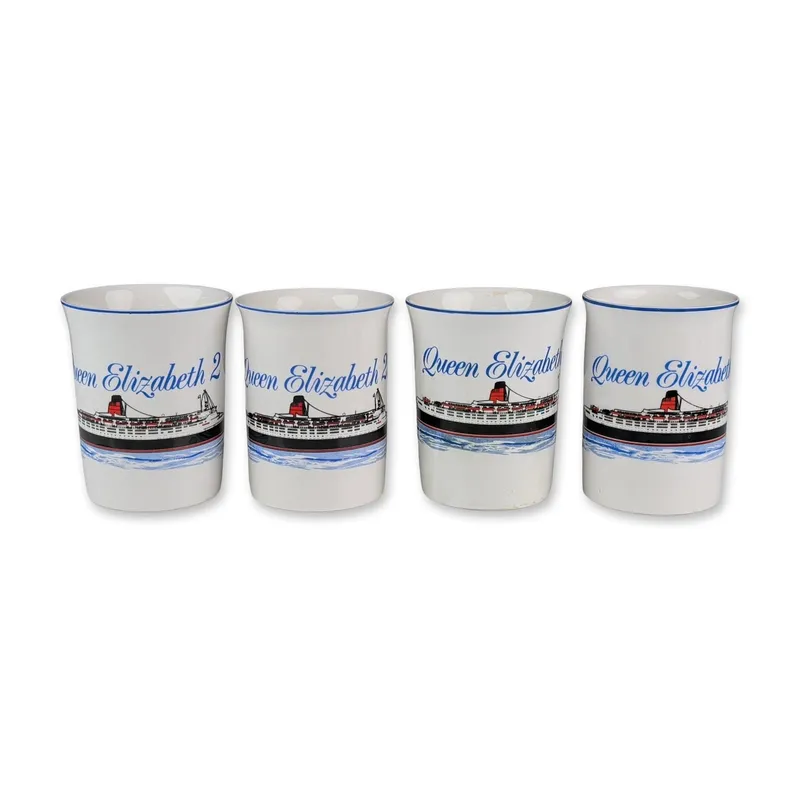 4pc Group of Sherwood Staffordshire QE2 Commemorative Mugs from auction in Hollywood, Florida