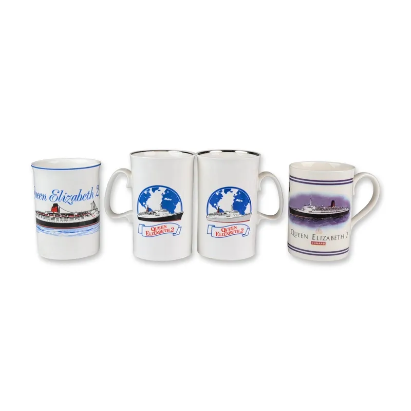 4pc Group of Queen Elizabeth 2 Commemorative Mugs from auction in Hollywood, Florida
