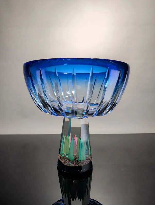 Caithness Scotland Art Glass Amazonia Centerpiece Bowl from auction in Hollywood, Florida
