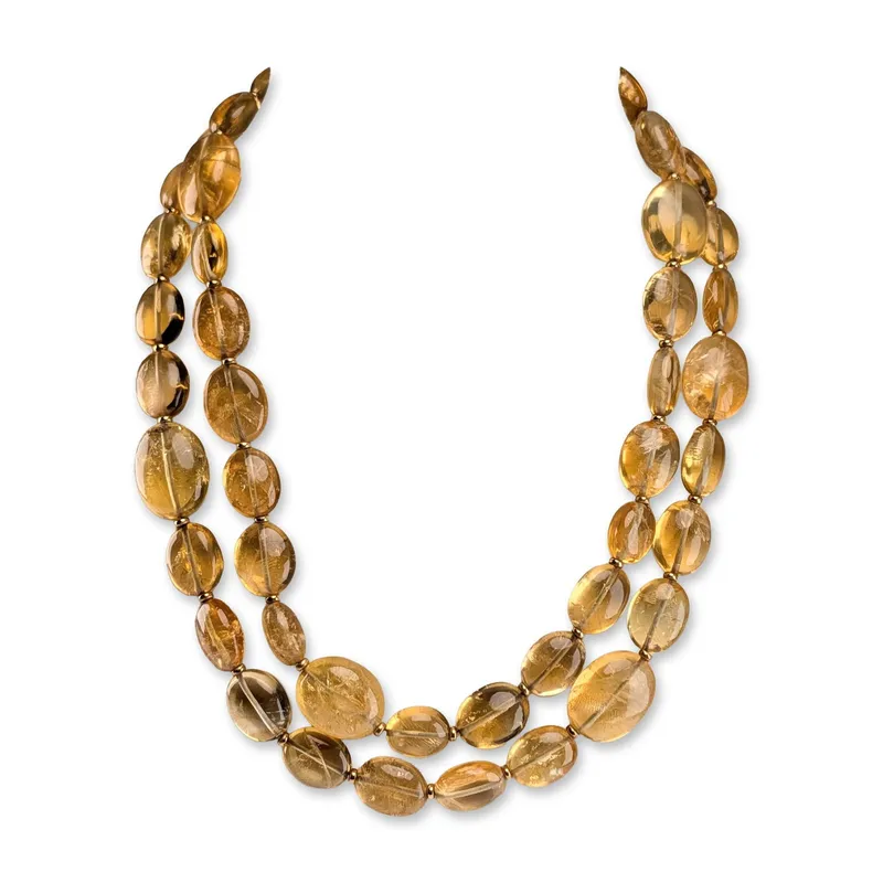 David Yurman 18K and Sterling Silver Multi-Gemstone Citrine Necklace from auction in Hollywood, Florida