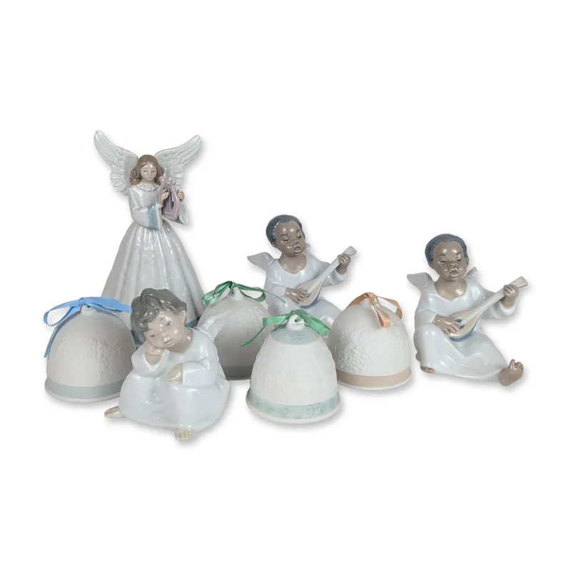 8pc Lladro Porcelain Angel Figurines and Ornaments from auction in Hollywood, Florida