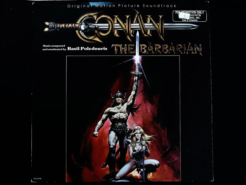 Basil Poledouris Conan The Barbarian Original Motion Picture Soundtrack Promo LP from auction in Hollywood, Florida