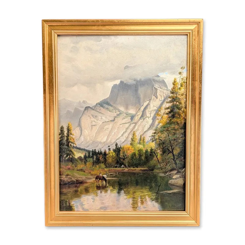 Ludmilla Pilat Welch (American 1867-1925) Oil on Canvas, Yosemite Valley, Signed, 1902 from auction in Hollywood, Florida