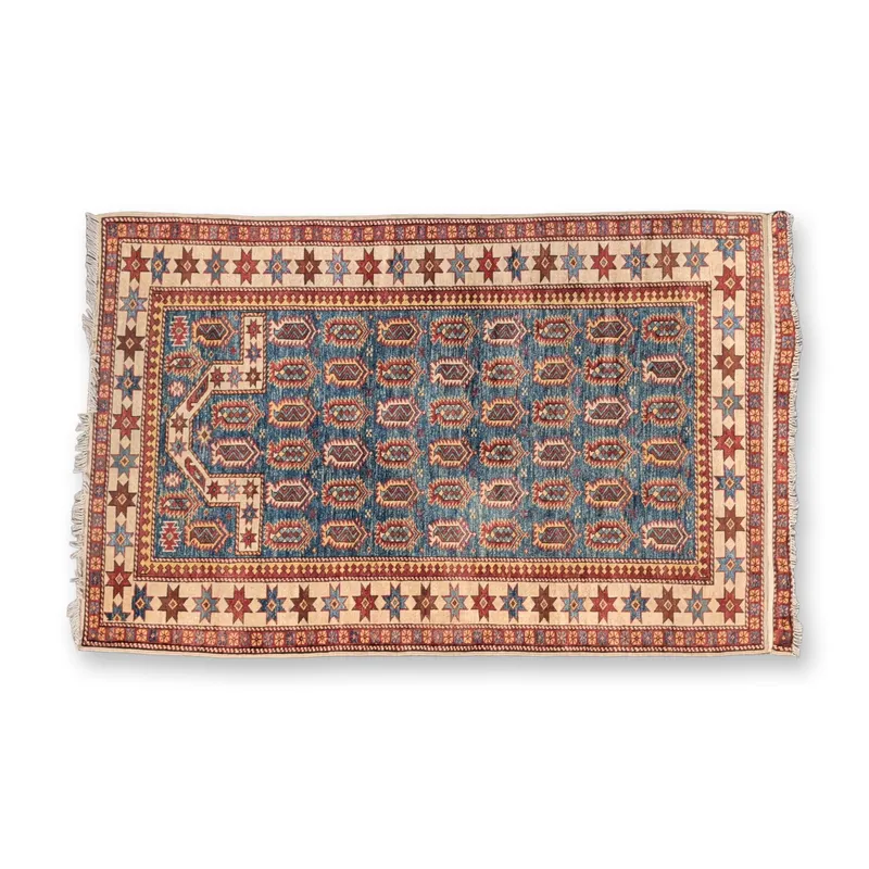 Hand Knotted Wool Prayer Rug With Boteh Design from auction in Hollywood, Florida
