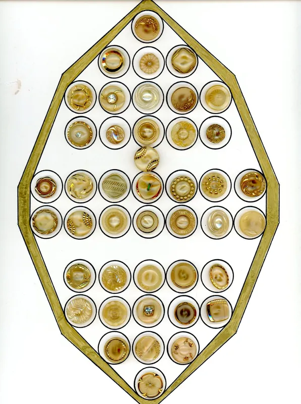 A CARD OF DIVISION THREE MOONGLOW GLASS BUTTONS from auction in Hollywood, Florida
