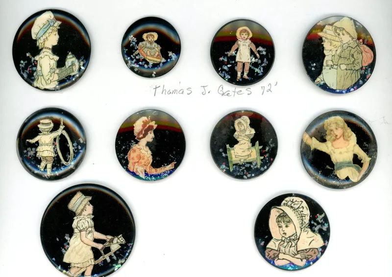 A SMALL CARD OF STUDIO ARTIST BUTTONS from auction in Hollywood, Florida