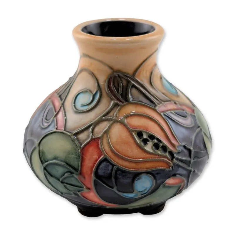 Moorcroft Pottery by Emma Bossons Miniature Ceramic Vase, Celtic Web Pattern from auction in Hollywood, Florida