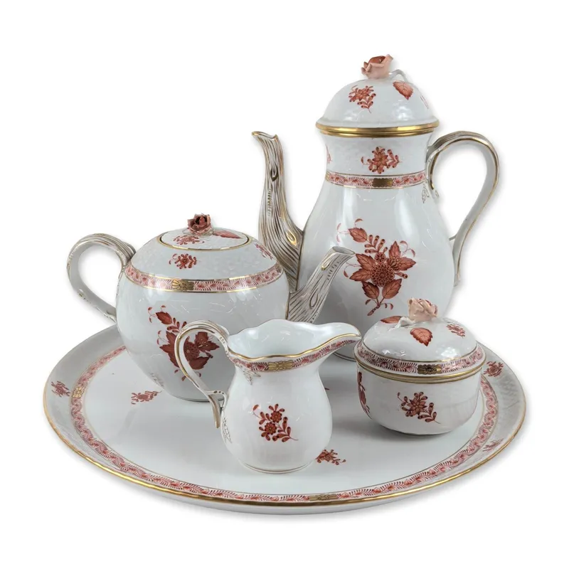5pc Herend Apponyi Orange Porcelain Service from auction in Hollywood, Florida
