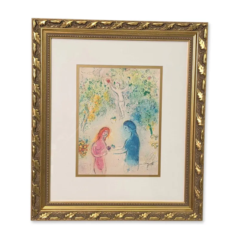 Marc Chagall (Russian-French, 1887-1985), Offset Lithograph on Paper, Daphnis and Chloe Frontispiece from auction in Hollywood, Florida