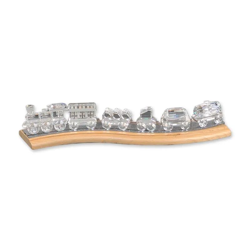 6-Piece Swarovski Silver Crystal Train Set with Display Stand from auction in Hollywood, Florida